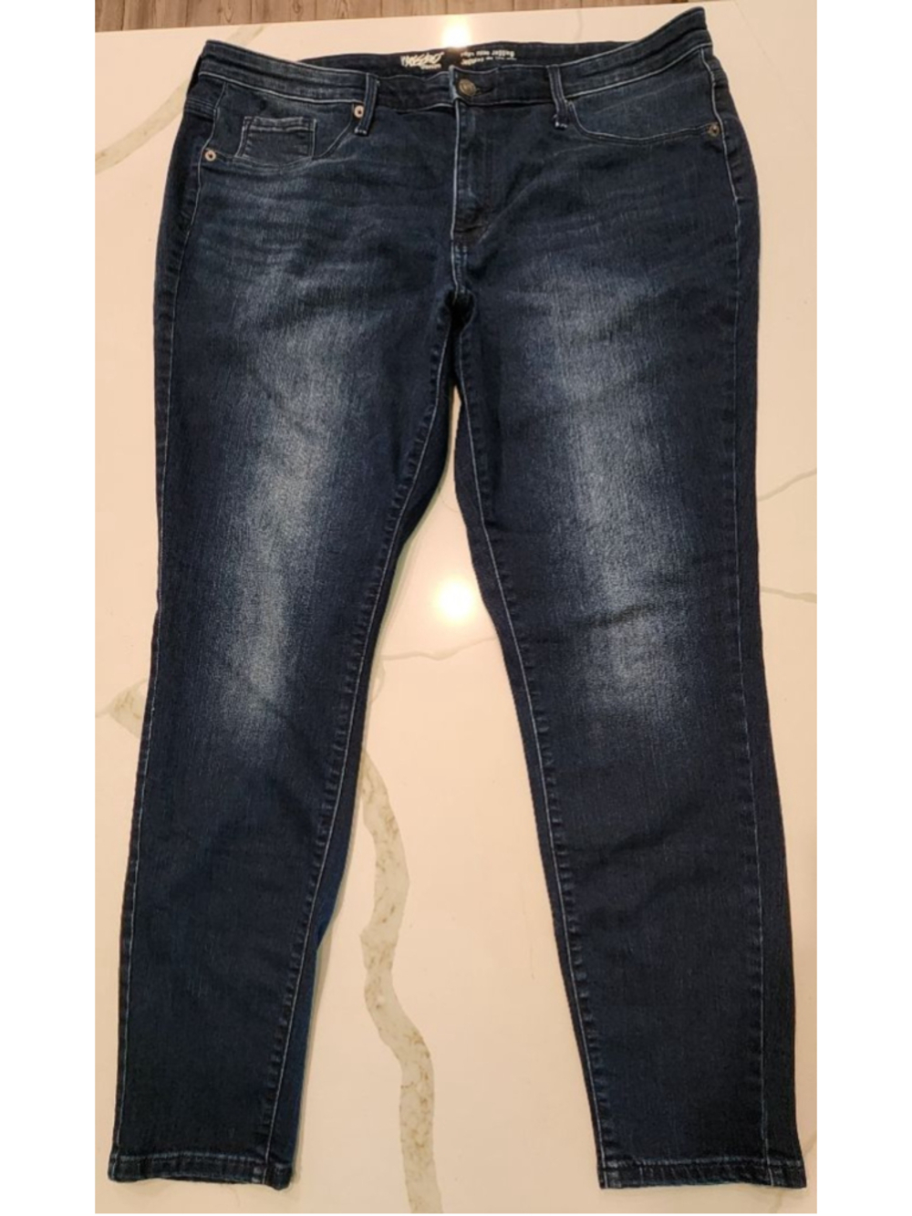 Mossimo Denim High Rise Jegging Jeans Women's Size 16 Dark Wash Power Stretch